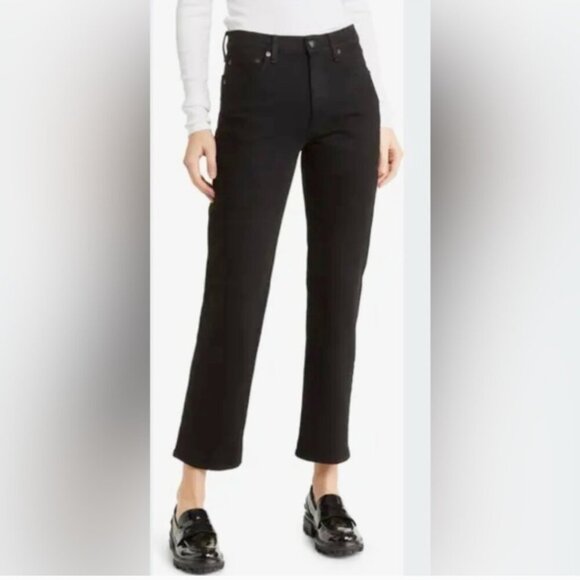rag & bone Denim - Rag & Bone Harlow Black Ankle Jeans Straight Leg Mid-Rise  Size 25